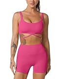 AGYMNX Workout-Sets für Damen, 2-teilig, gepolsterte Sport-BHs, nahtlos, hohe Taille, Biker-Shorts,...