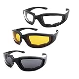 Jorzer Motorradzubehör 3 Paar Motorrad Reitbrillen UV Schutz Motorrad Sonnenbrillen mit klaren...