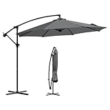 Sekey® Ampelschirm 300 cm Sonnenschirm mit Kurbel Gartenschirm Kurbelschirm mit Kurbelvorrichtung...