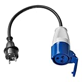 feletec CEE Adapter Schuko Stecker auf CEE Kupplung, 35cm Camping Kabel, IP44 Camping...