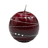 Edle Kugelkerze, Tischkerze, Dekokerze, Wachskerze mit Edelsteinmotiv, Dekoschalenkerze als Kugel 8...