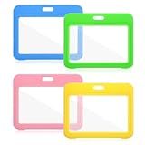 Doppelseitiger Namensschild-Halter mit Sichtfenster, horizontaler Ausweishalter, horizontaler...