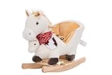 NINODOVAE Schaukeltier mit Handpuppe, Kinder Schaukelstuhl mit Sicherheitsgurt, 12 bis 36 Monaten...