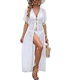 Codkkre Damen Sommer Maxi Strandkleid Bikini Badeanzug Cover Up Kimono Lang Leichte Chiffon...