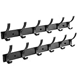 Optish 2 Stück Kleiderhaken Wand, Hakenleiste Garderobe mit 12 Haken, Garderobenleiste...