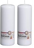 Bolsius Glatte Stumpenkerzen - Weiß - Set 8 Stück - Dekorative Haushaltkerzen - Länge Brenndauer...