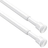 Zipglo 2 Stück Ausziehbare Gardinenstange ohne Bohren, Weiß,Länge 40 bis 70 cm, Ø13mm...