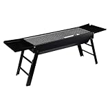 Tragbarer Holzkohlegrill – Abnehmbarer Herd zum Kochen im Freien | Stahlrahmen mit seitlichen...