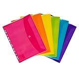 Oxford Dokumenten-Mappen A4, Taschen mit Klett-Verschluss, zum Abheften, sortiert, 6er Pack,...
