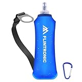 flintronic TPU Faltbarer Trinkflaschen, 500ml Soft Flask mit Handschlaufe und Karabiner, BPA-Frei...
