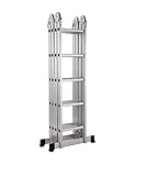 TREPPE Gelenkleiter, faltbar, multifunktional, Aluminium, 4 x 5 Stufen, 5,82 m