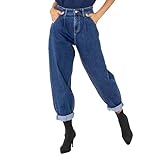 Nina Carter YY303 Damen High-Waist Baggy Jeans – Lässige Weit geschnittene Jeanshose...