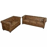 BULANED Chesterfield Sofa-Set 2-Sitzer und 3-Sitzer, Couch für Wohnzimmer, für Wohnungen, Couch...
