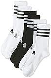 adidas Herren Glam 3-strepen Gewatteerd Crew Sport Socken, Weiß/Schwarz/Weiß, L EU