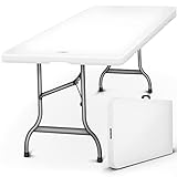 tillvex Gartentisch klappbar Kunststoff 180x75cm | Buffettisch mit Tragegriff | Klapptisch für...