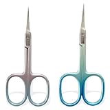 2Pcs Professionelle Nagelhautschere mit Gebogener Spitze, Nagelhautschere Extra Fein Scharfe...