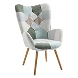MEUBLE COSY Sessel Relaxsessel Lehnstühle Polstersessel Einzelsofa mit Holzbein Ohrensessel für...