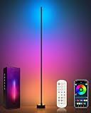 Miortior LED Stehlampe Wohnzimmer, RGB Ecklampe Dimmbar mit Fernbedienung und App-Steuerung, Musik...
