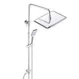 JOHO 304 Edelstahl Duschset ohne Armatur, Regendusche Duschsystem Duschgarniturset mit Duschstange...