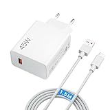 Xiaomi-Schnellladegerät, 45 W, Ladegerät für Xiaomi Redmi Note 14 Pro 5G, für XiaoMi Poco X7,...