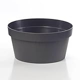 Euro3Plast 3193.62 Blumenschale ROK 25 cm Ø in Anthrazit aus recyceltem Kunststoff in rund für den...