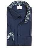 Marvelis Herrenhemd | Modern Fit | Extra Langer Arm 69cm | Marine | New Kent Kragen | Gr. 41