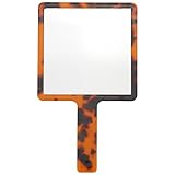 Homoyoyo Handspiegel mit Griff aus Acetat Leopard Kompakter Retro Kosmetikspiegel für Reisen und...