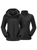 OutPro 3-in-1 Winterjacke Damen Wasserdicht Winddicht Skijacke Outdoor Wandern mit Fleece Gefüttert...