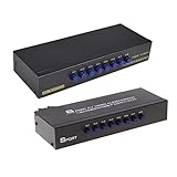 HDMI-Umschalter, 8-Wege-AV-Schalter RCA-Umschalter 8 In 1 Out Composite-Video-L/R-Auswahlbox for...