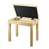 Donner Klavierbank mit Stauraum, Massivholz-Keyboardbank, Klavier-Bücherregal, Hocker, Stuhl, Sitz...