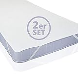 Lumaland wasserdichte Matratzenauflage 2er Set | 90 cm x 200 cm| Öko-Tex Zertifiziert | 100%...