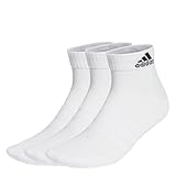 adidas Unisex Cushioned Sportswear Ankle Socks 3 Pairs, White / Black, 6.5-8