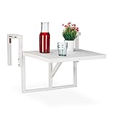 Relaxdays Balkontisch klappbar, Balkonklapptisch zum Einhängen, höhenverstellbar, Tannenholz, 90%...