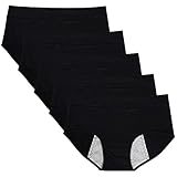 RUNYA Perioden Unterwäsche Unterhosen Damen Baumwolle Slip Postpartum Menstruation Unterwäsche 5er...