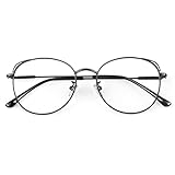 LINVO Brille Ohne Stärke Damen Klassische Metallgestell Brillenfassung Vintage Brille Katzenauge...