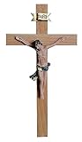 Kaltner Präsente Geschenkidee – Holzkreuz Wandkreuz Kruzifix aus Echtholz mit Jesus Christus...