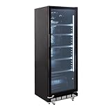 GastroHero Getränkekühlschrank GKS-360 I 360 L Getränkekühlschrank mit Glastür & LED I...
