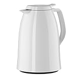 EMSA 517004 MAMBO Isolierkanne | 1,0 L | Hochglänzend Weiß | 100 % Dicht | Hält 12h Heiß/24 h...