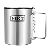 HEECN® Edelstahlbecher Klappbar mit Deckel - Camping Becher - Edelstahl Tasse - Thermo -...