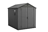 Keter Gerätehaus Darwin 6x8, Grau, Außenmaße 190x244x221cm, wartungsfrei, wetterfest,...