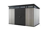 Keter Kunststoff Gerätehaus 11x7 – Wetterfestes Gartenhaus mit Boden, Doppeltüren & Fenster,...