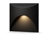 lambado® LED Treppenbeleuchtung Schwarz für Innen & Aussen | IP65 Wasserschutz | 230V Unterputz...