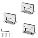Scharnier für Glastür 3er Set - Hochwertige Scharniere für Glastüren aus 304 Edelstahl mit 90°...