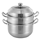 vinnyooc 32cm Dampfgarer Mehrschichtiger Suppentopf Edelstahl Cooking Pot Kochtopf Soup Pot...