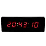 LUCKDANO Digitale LED-Wanduhr, Tischuhr aus Aluminiumlegierung, Großes Display, 1,5-Zoll Ziffern,...