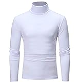 Herren Rollkragenshirt Slim Fit Rollkragenpullover Langarmshirt Longsleeve T-Shirt Rolli Langarm...