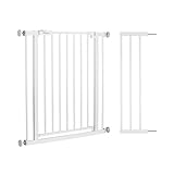 hauck Open N Stop 2 + 21 cm Verlängerung, Weiß - Kinderschutzgitter Hundegitter, Verstellbare...