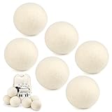 MXTIMWAN 6 Stück Trocknerbälle für Wäschetrockner und Daunenjacken, 7cm Sheep Wool Dryer Balls,...