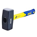 S&R Fäustel 1000g, Profi-Hammer aus C50 Schmiedestahl mit bruchsicherem Fiberglasstiel,...