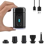 Elektrische Luftpumpe, Tragbare Mini Pumpe mit 5 Düsen zum Inflate und Deflate, 2400mAH...